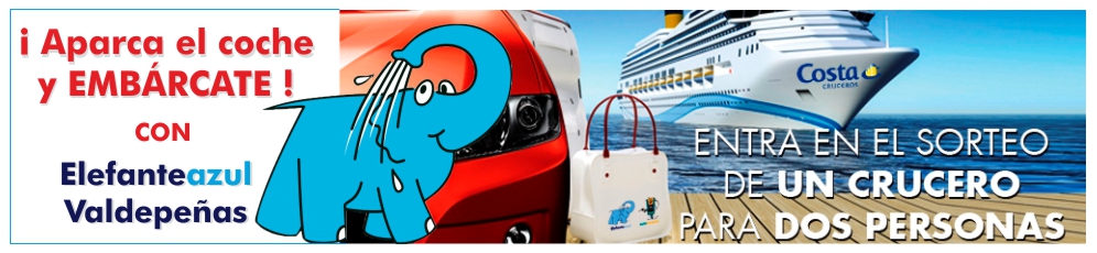 Sorteo de un crucero en la promoción del mes de junio de Elefante Azul Valdepeñas